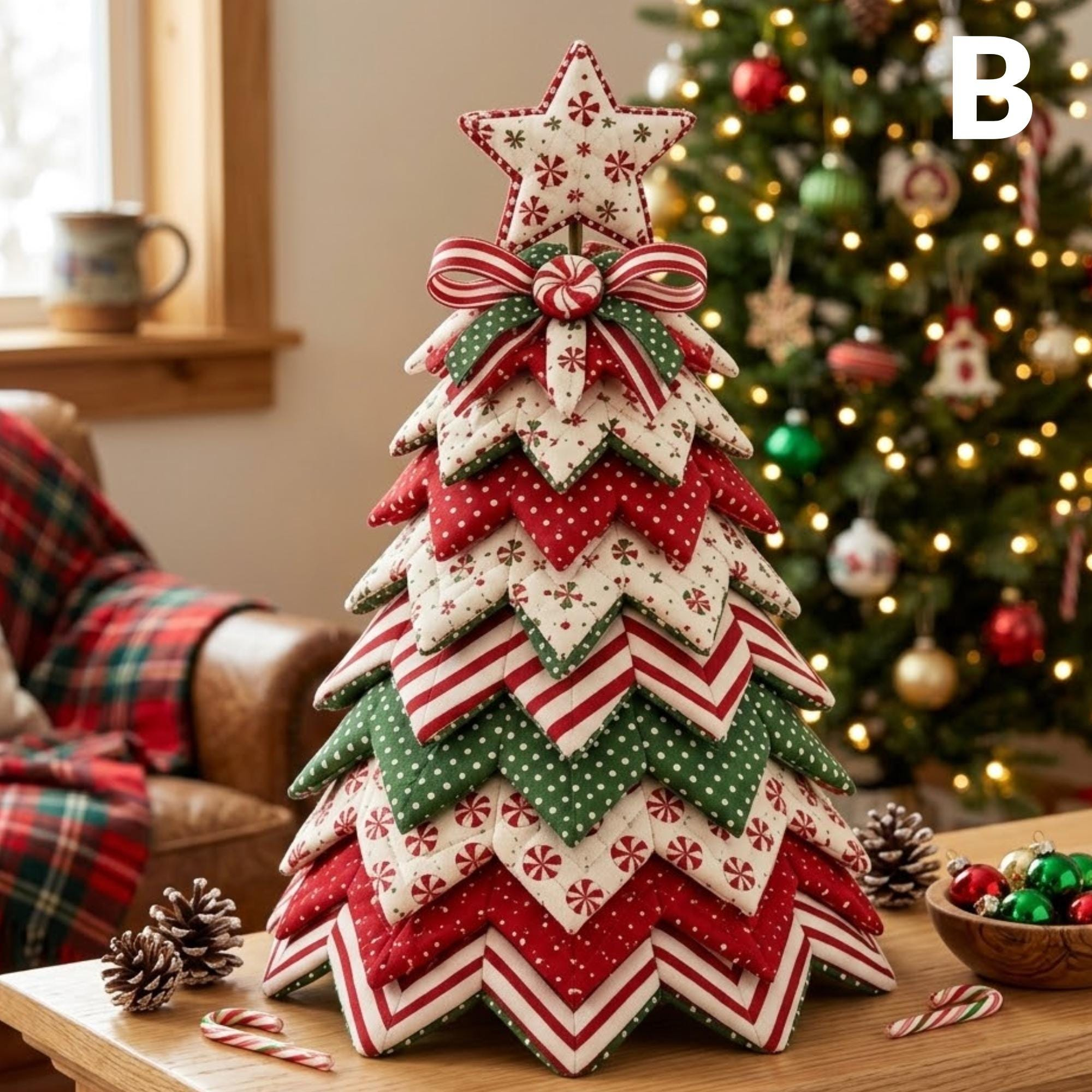 Handcrafted Gingerbread Christmas Tree – Cozy Holiday Tabletop Decor