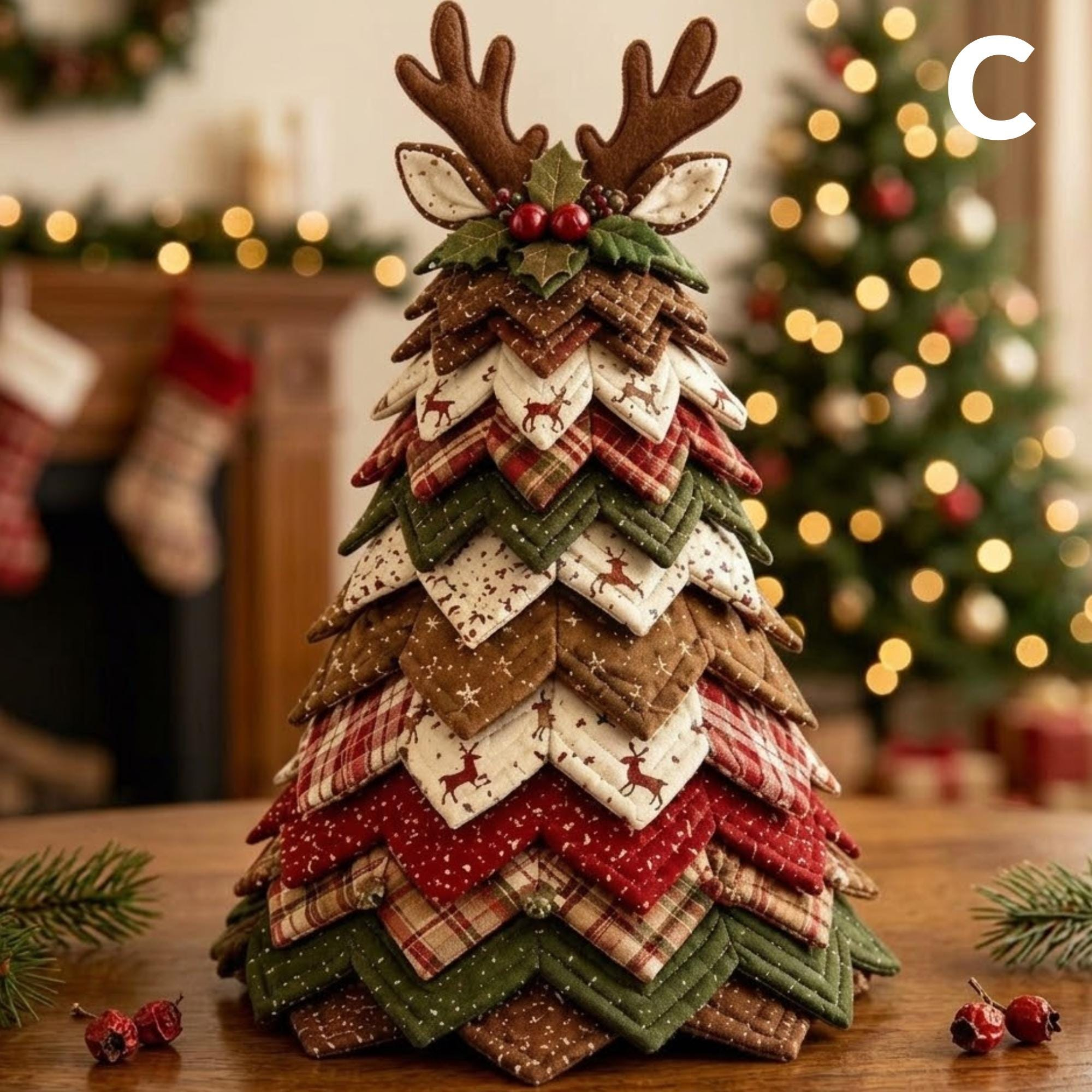 Handcrafted Gingerbread Christmas Tree – Cozy Holiday Tabletop Decor
