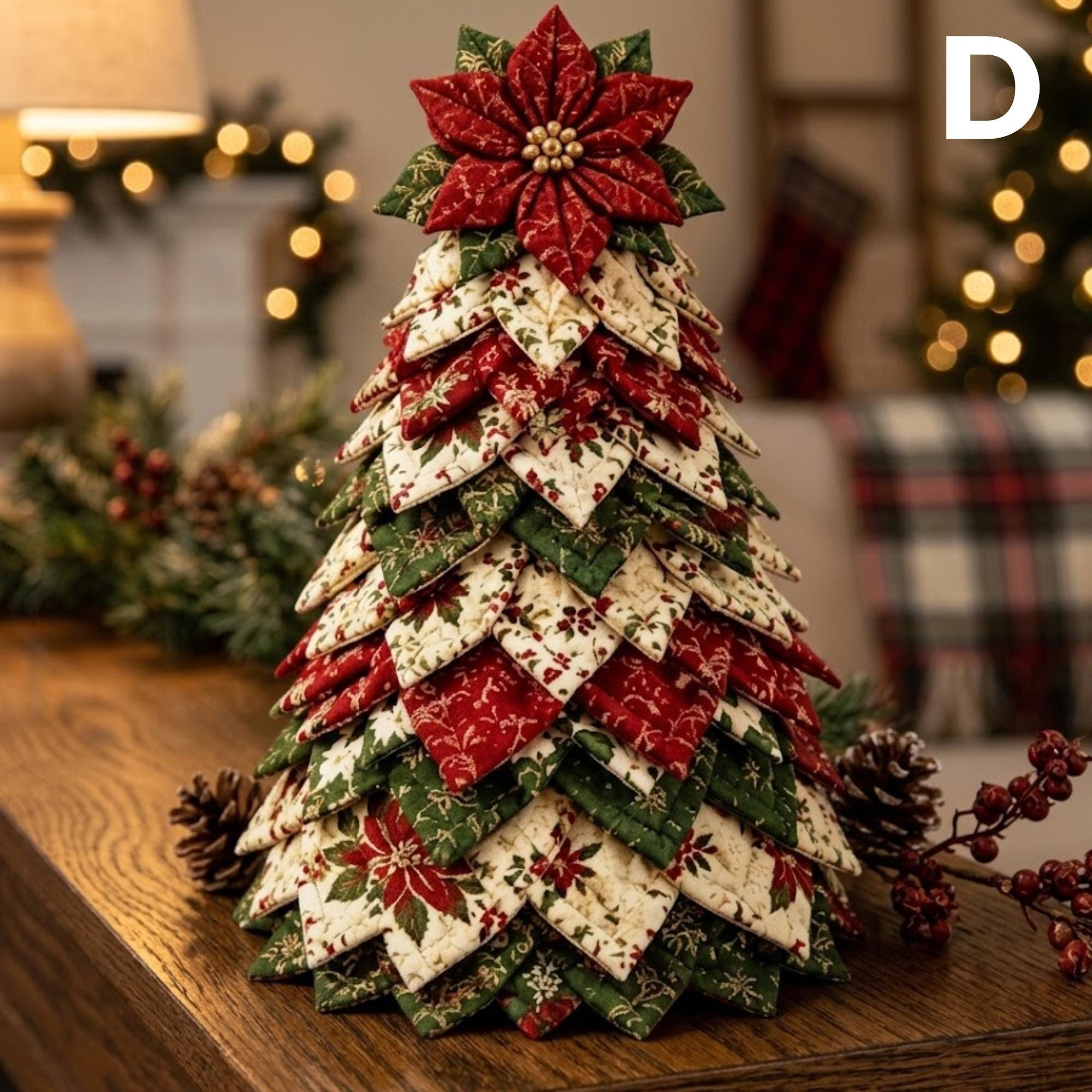 Handcrafted Gingerbread Christmas Tree – Cozy Holiday Tabletop Decor
