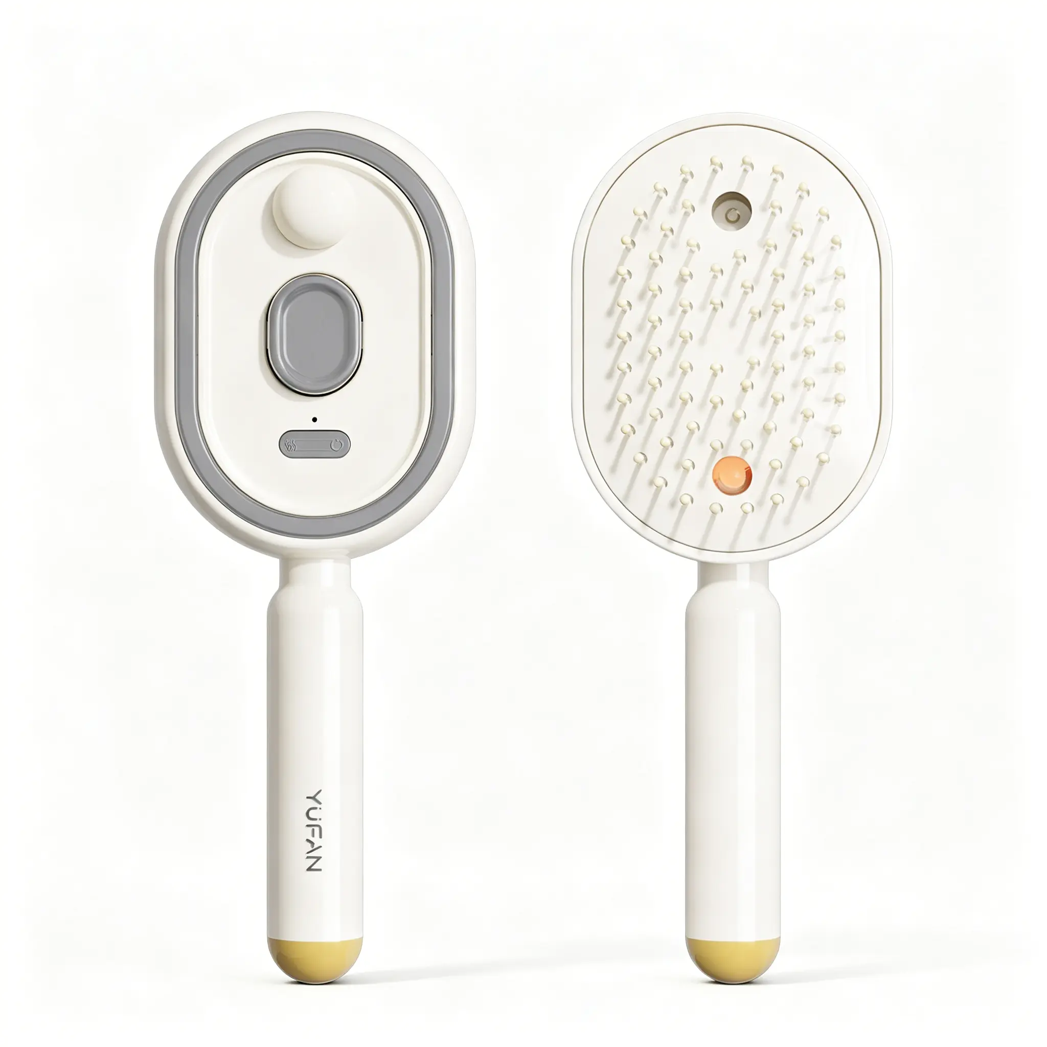 Electric Steam Brush, Electric Spray Air Cushion Massage Comb for Women, Rechargeable Water Spray Hair Brush, Detangling & Anti-Static Hair Brush, Reduce Frizz, Smooth & Nourish
