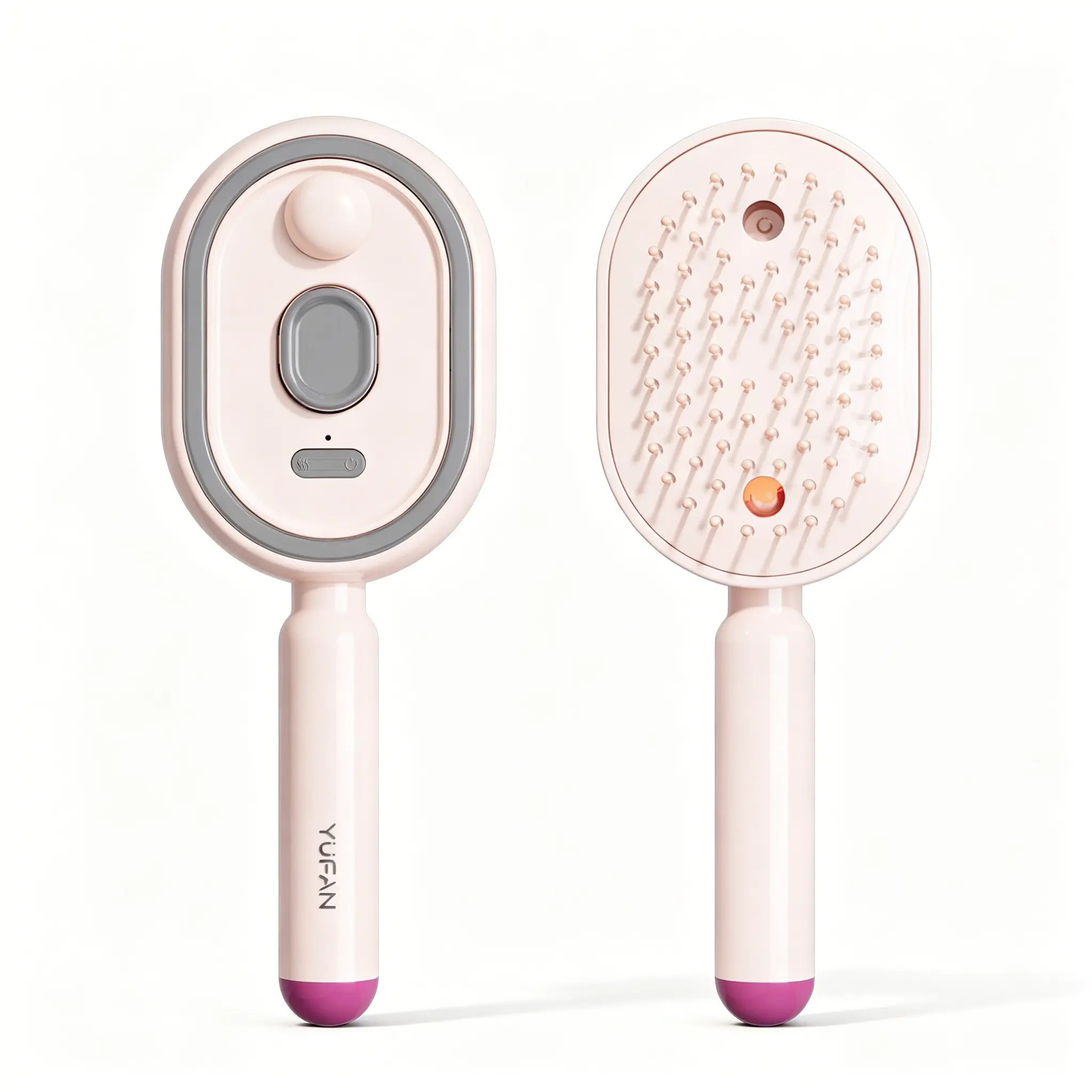 Electric Steam Brush, Electric Spray Air Cushion Massage Comb for Women, Rechargeable Water Spray Hair Brush, Detangling & Anti-Static Hair Brush, Reduce Frizz, Smooth & Nourish