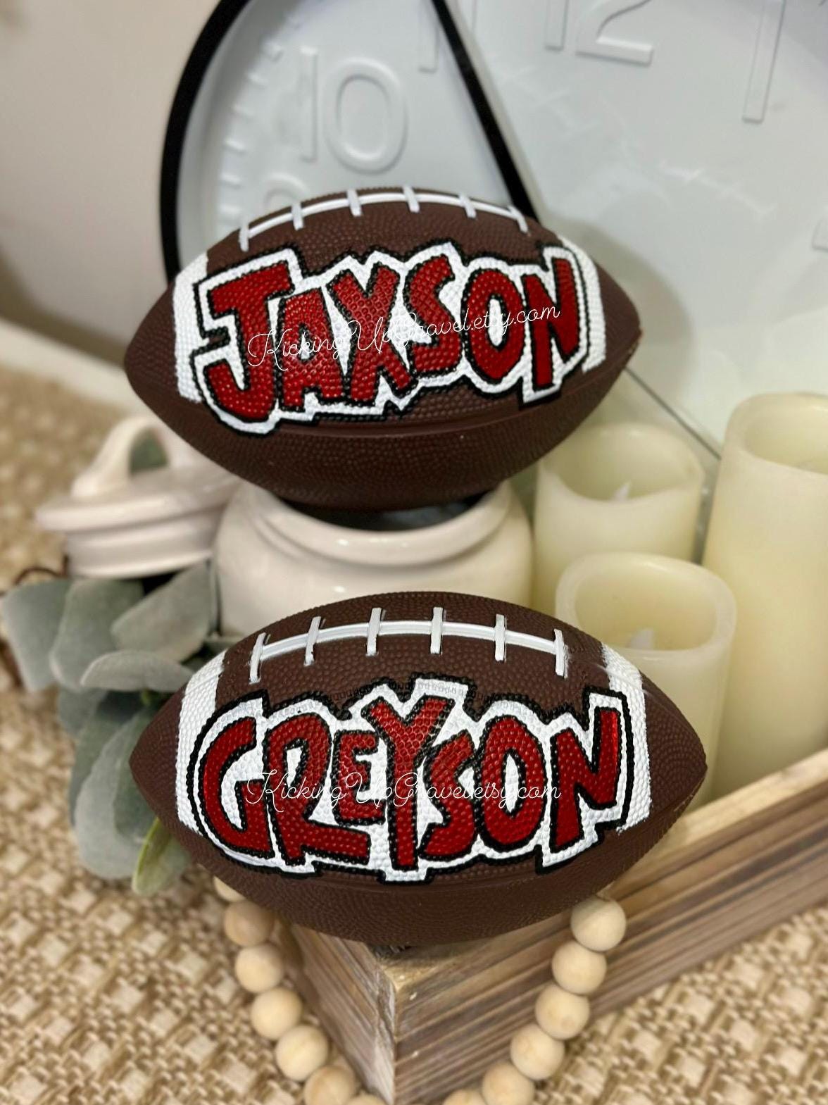 Personalized Mini Football Name Decor – Custom Sports Keepsake for Kids