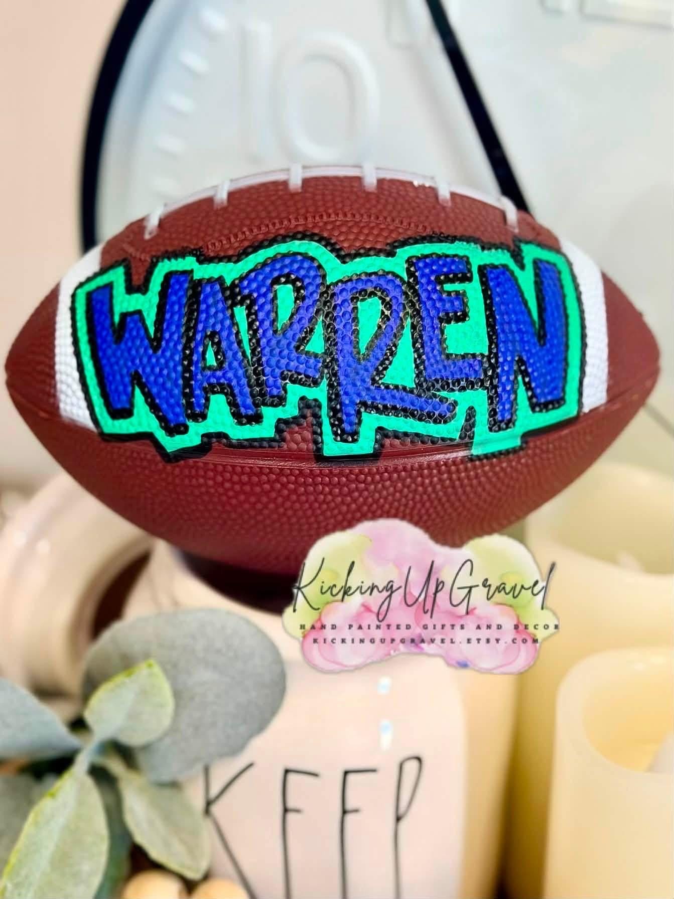 Personalized Mini Football Name Decor – Custom Sports Keepsake for Kids