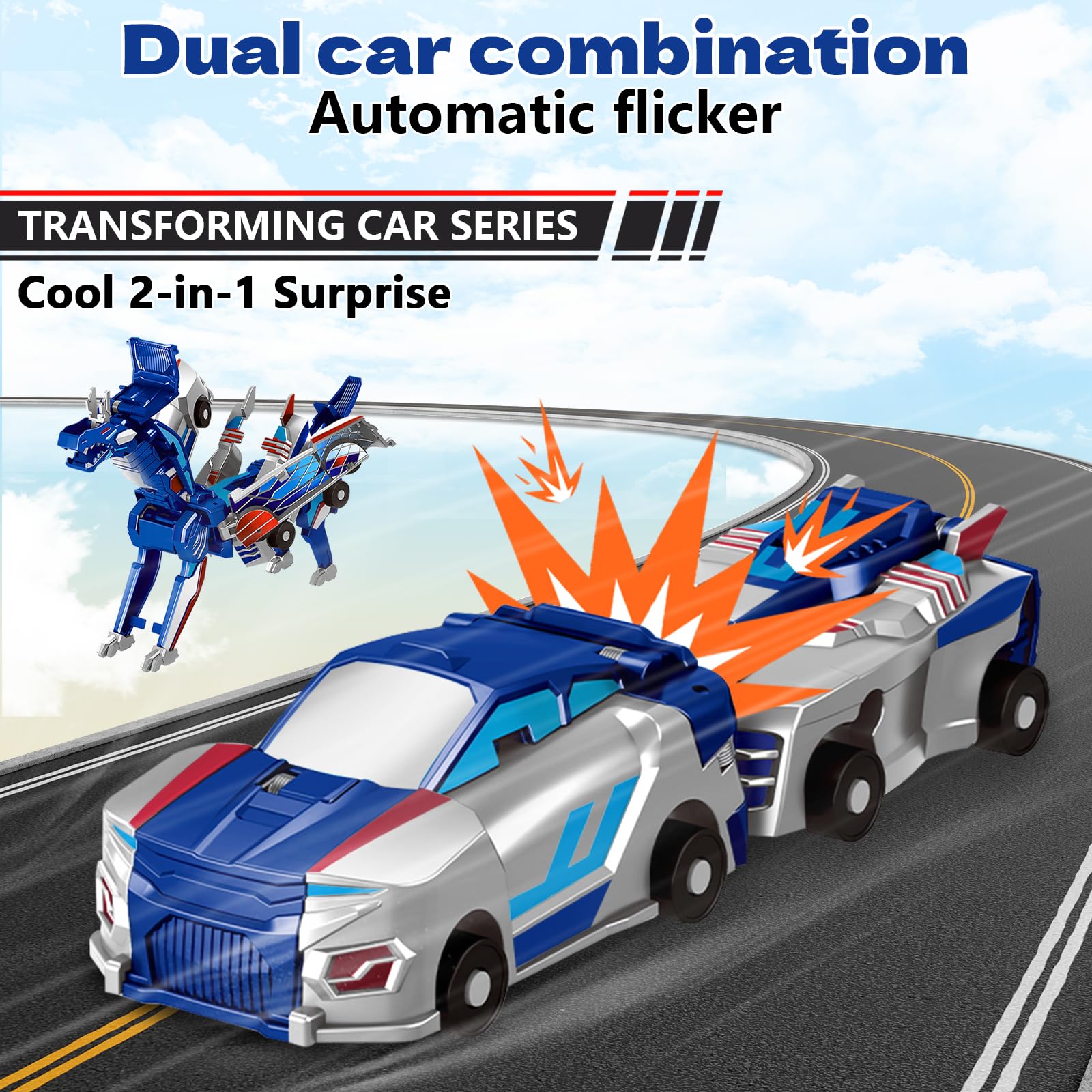 Transforming Car Robot Toy – 2-in-1 Vehicle to Robot Action Figure for Kids