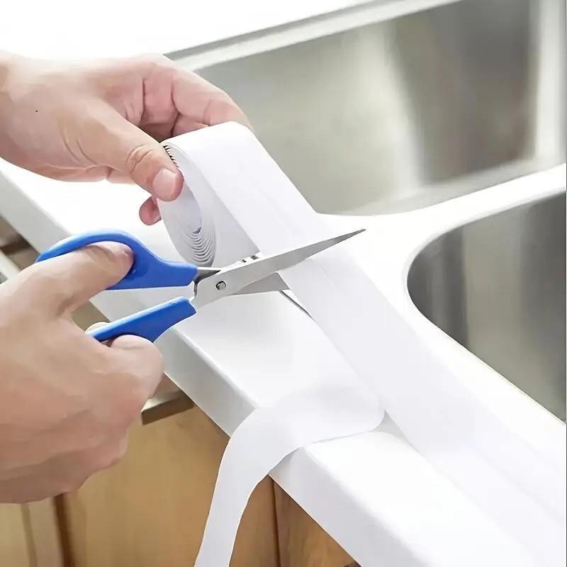 HOTYPXQ Self-Adhesive White Caulk Tape - 1/3 Roll PE Invisible Sealant Strip with Strong Adhesion, Waterproof, Easy-to-Apply for Bathroom Accessories, Kitchen Edge Protection, Adhesive Strips Waterproofers, Seal Strip Waterproofers,home essentials HOTYPXQ Self-Adhesive White Caulk Tape - 1/3 Roll PE Invisible Sealant Strip with Strong Adhesion, Waterproof, Easy-to-Apply for Bathroom Accessories, Kitchen Edge Protection, Adhesive Strips Waterproofers, Seal Strip Waterproofers,home essentials