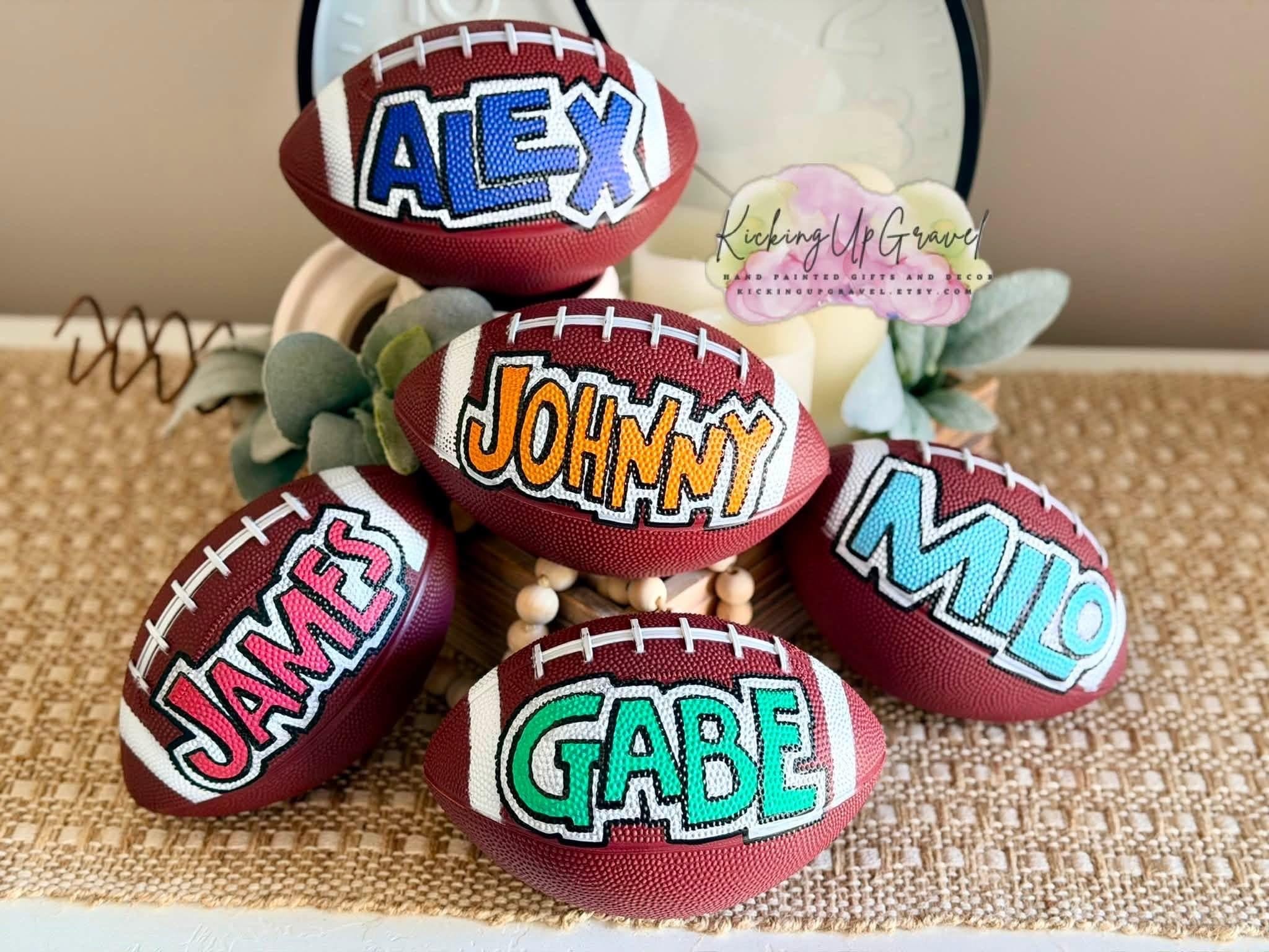 Personalized Mini Football Name Decor – Custom Sports Keepsake for Kids
