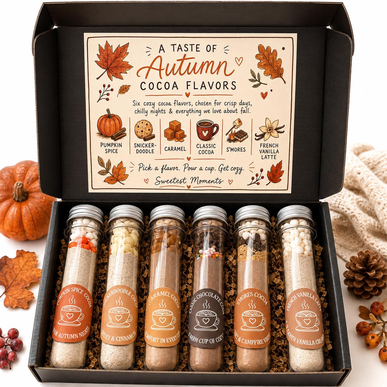 Cozy Autumn Cocoa Gift Set – 6-Flavors Hot Chocolate Gift Box