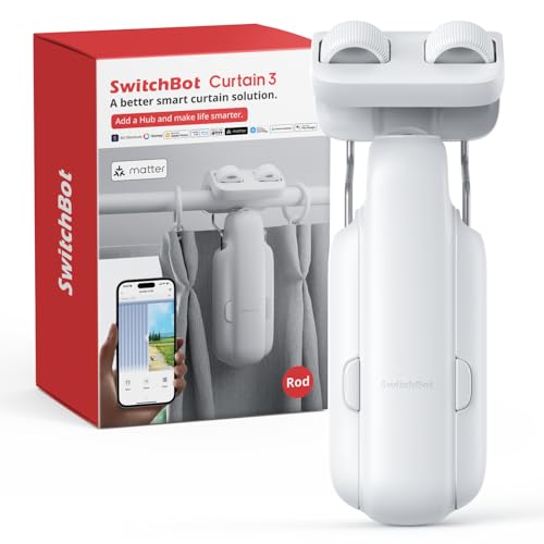Smart Automatic Curtain Opener, Bluetooth App Control Curtain Robot for Rod Curtains