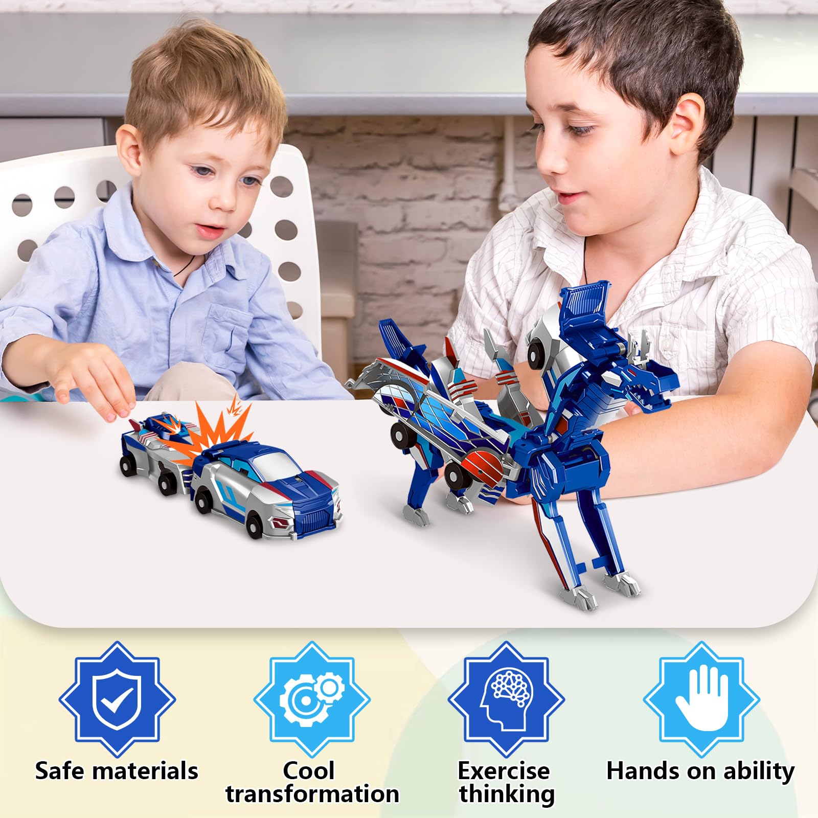 Transforming Car Robot Toy – 2-in-1 Vehicle to Robot Action Figure for Kids