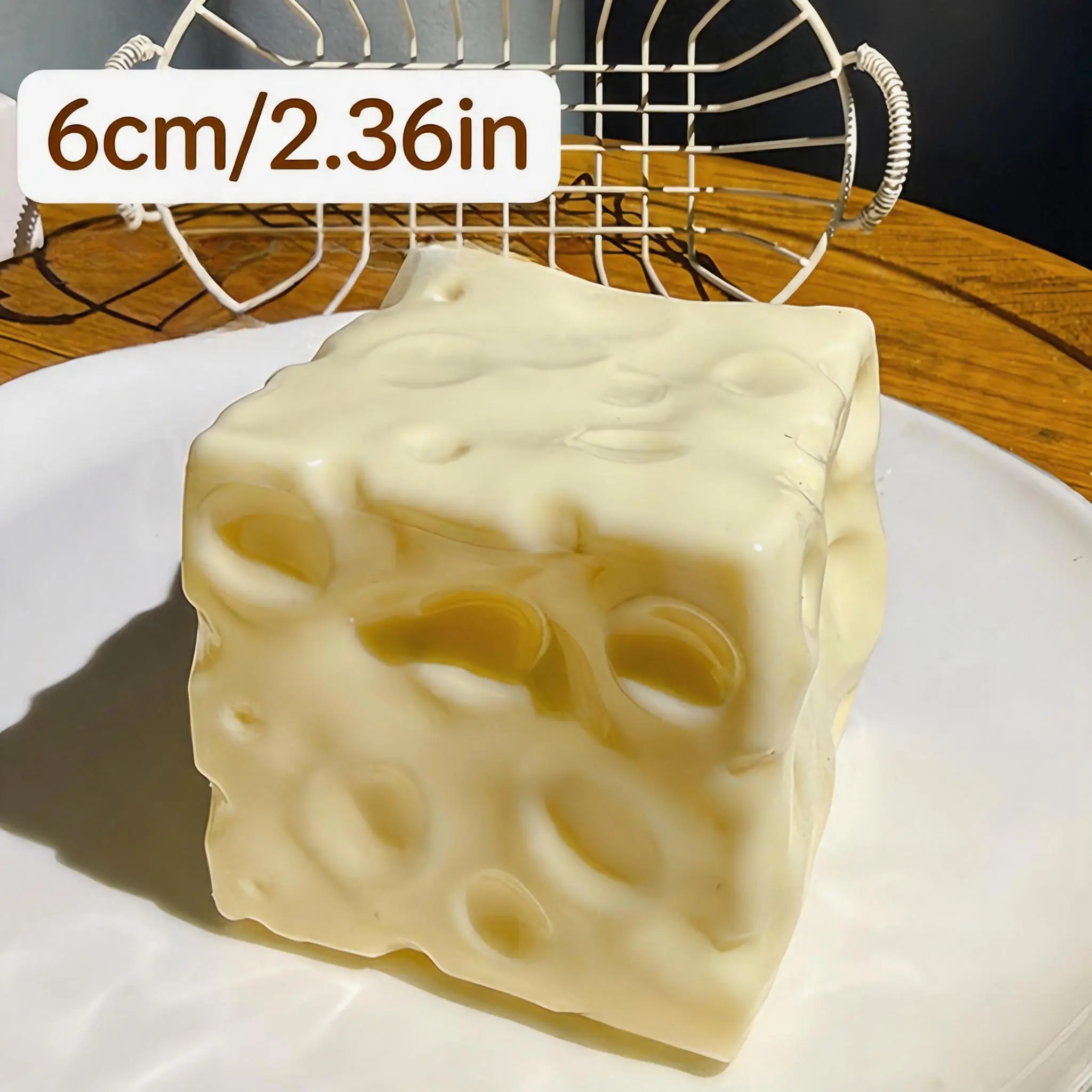 Squishy Cheese Squishy Petroleum jelly Cheese Block Squishy Stressrelief Stress ball Filled with Petroleum jelly Cheese Squishy Desktop Ornament for Adults, Portable Office Decompression Decor, Ideal Party Favor & Holiday Mini Gift
