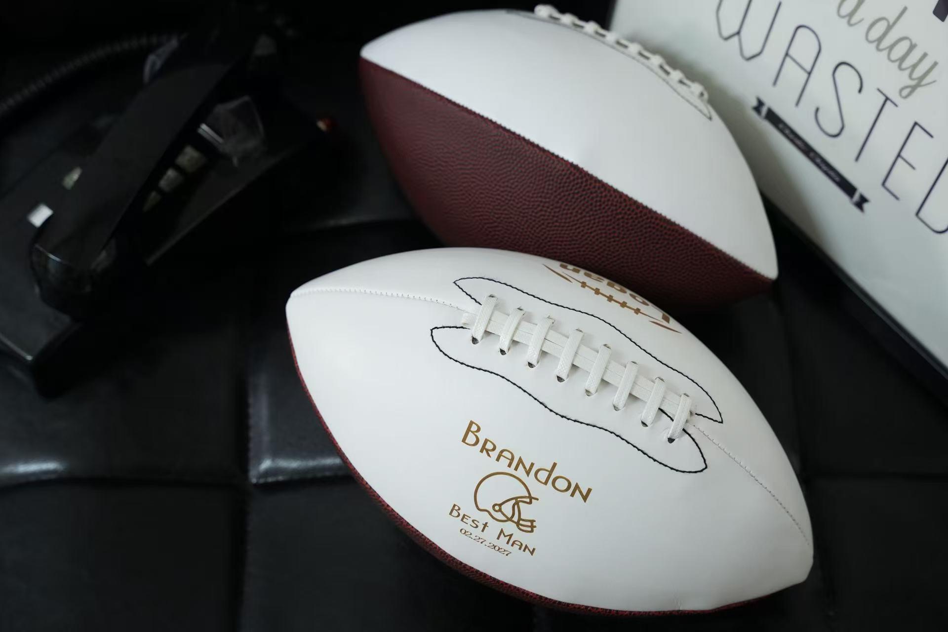 Personalized Custom Football – Engraved Name & Message Football Gift for Players, Groomsmen & Coaches