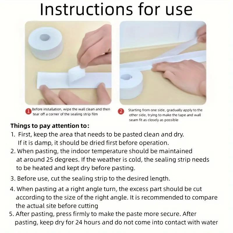 HOTYPXQ Self-Adhesive White Caulk Tape - 1/3 Roll PE Invisible Sealant Strip with Strong Adhesion, Waterproof, Easy-to-Apply for Bathroom Accessories, Kitchen Edge Protection, Adhesive Strips Waterproofers, Seal Strip Waterproofers,home essentials HOTYPXQ Self-Adhesive White Caulk Tape - 1/3 Roll PE Invisible Sealant Strip with Strong Adhesion, Waterproof, Easy-to-Apply for Bathroom Accessories, Kitchen Edge Protection, Adhesive Strips Waterproofers, Seal Strip Waterproofers,home essentials