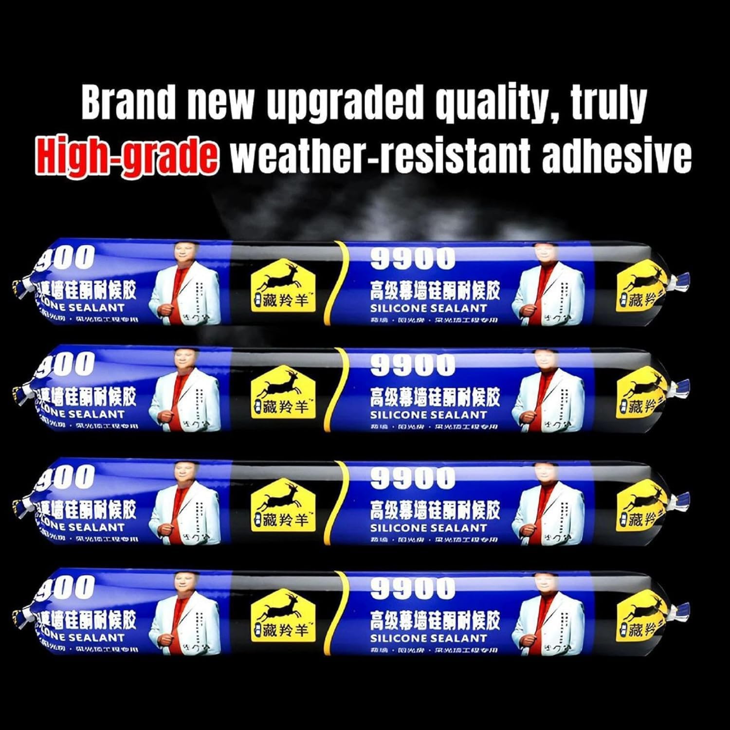 9900 Silicone Sealant, Neutral Cure Waterproof Adhesive for Kitchen, Bath, Window & Door, Weatherproof Exterior & Interior Caulk, 27 Ounce（800ML）
