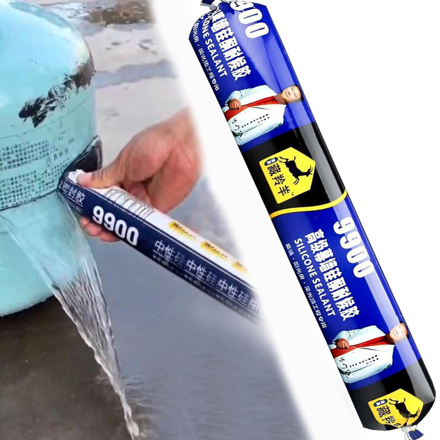 9900 Silicone Sealant, Neutral Cure Waterproof Adhesive for Kitchen, Bath, Window & Door, Weatherproof Exterior & Interior Caulk, 27 Ounce（800ML）