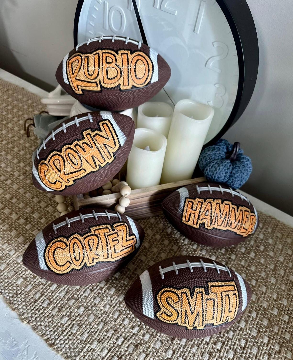 Personalized Mini Football Name Decor – Custom Sports Keepsake for Kids
