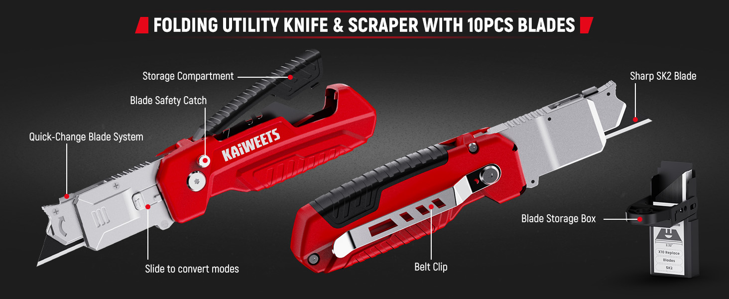 2-in-1 Utility Knife &amp; Razor Scraper Tool