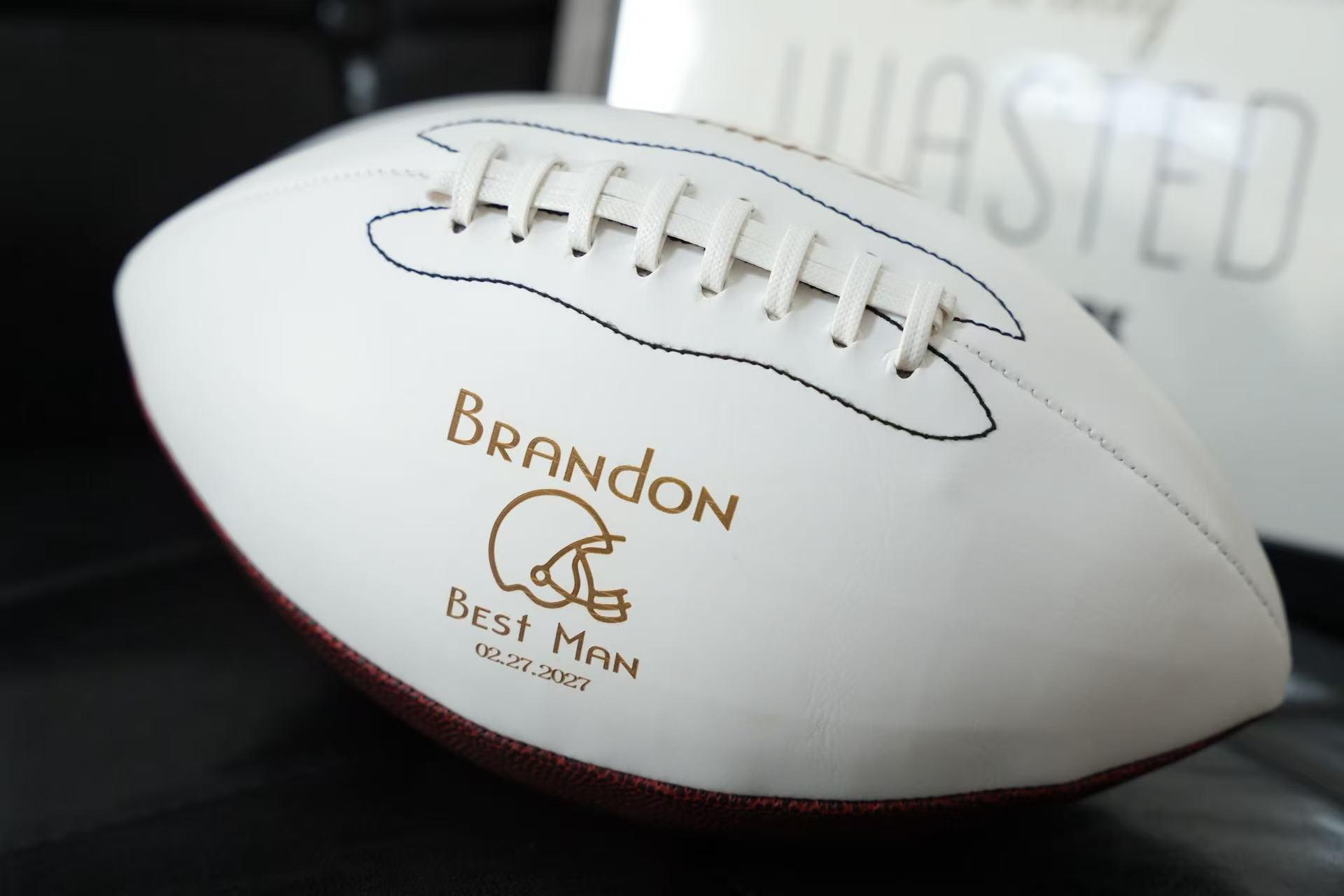 Personalized Custom Football – Engraved Name & Message Football Gift for Players, Groomsmen & Coaches