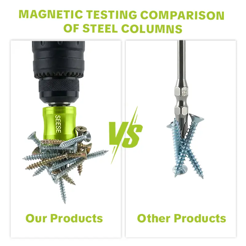 SEESE Strong Magnetic Screw Ring: 1/4 Inch/ 6.35 mm Universal Magnetic Screw Holder - Removable Magnetic Screwdriver Drill Bit Holder for Hex Screwdriver and Power Bits