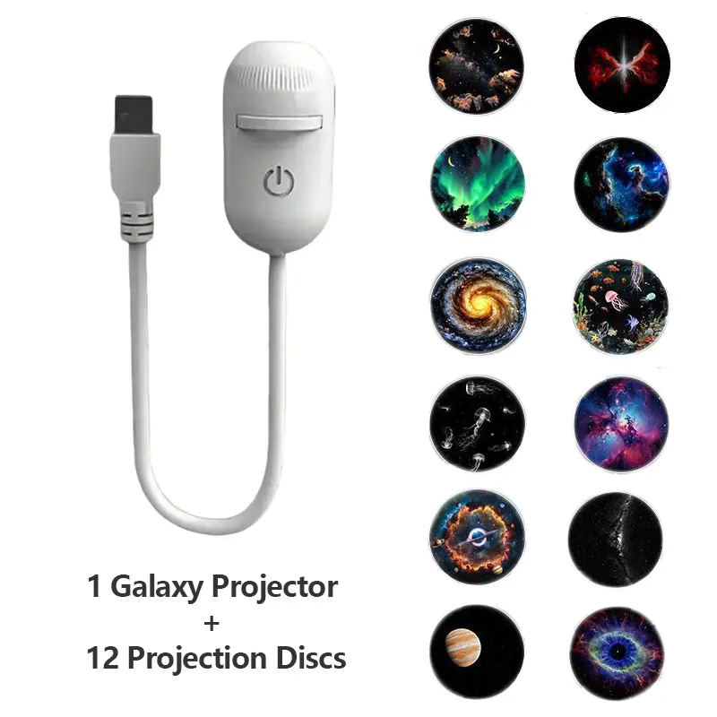 Galaxy Projector 2-in-1 Starry Sky Projector & Night Light USB Galaxy Projector Night Light for Bedroom Hallway Ceiling Decor