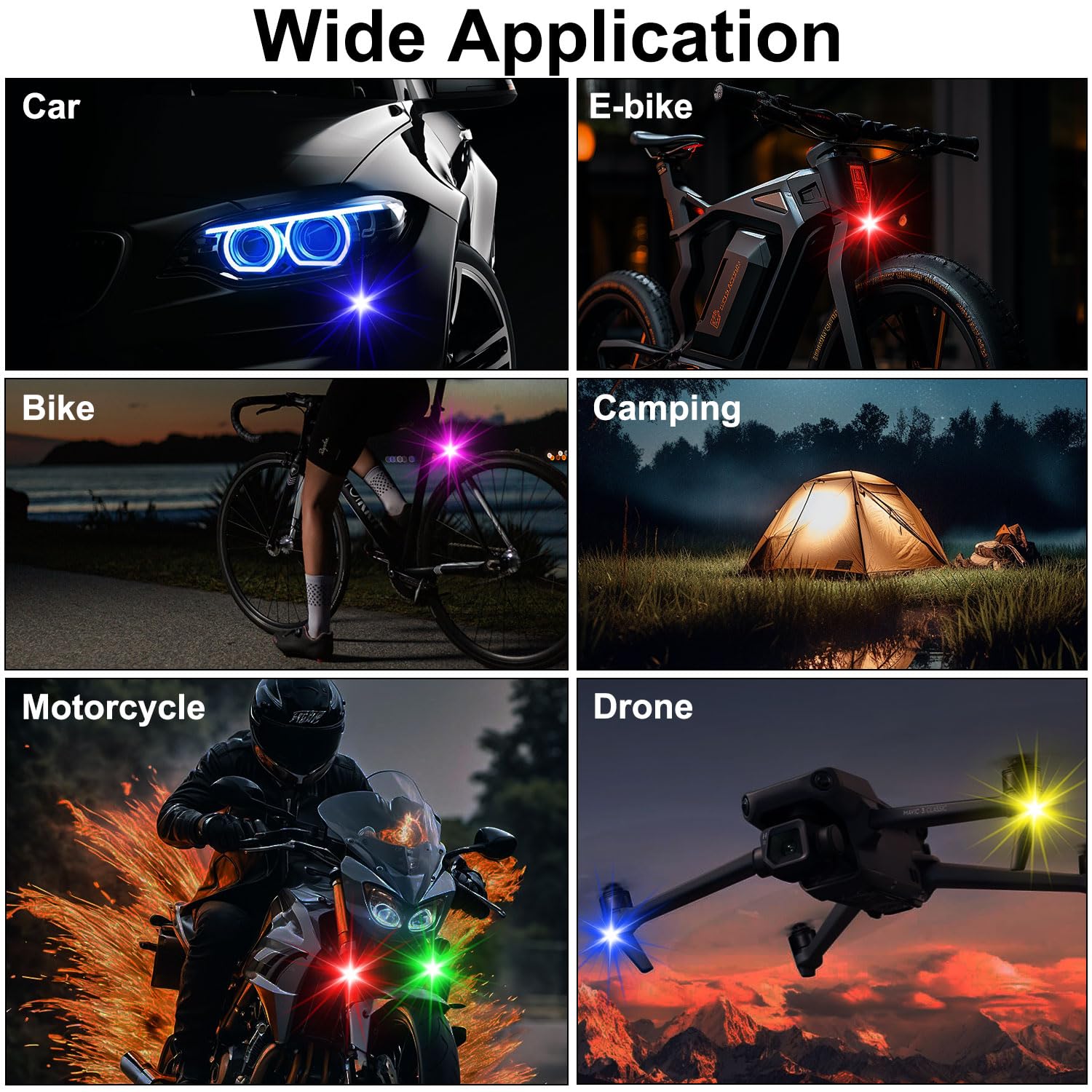 Wireless Warning 8-Color LED Strobe Light Kit