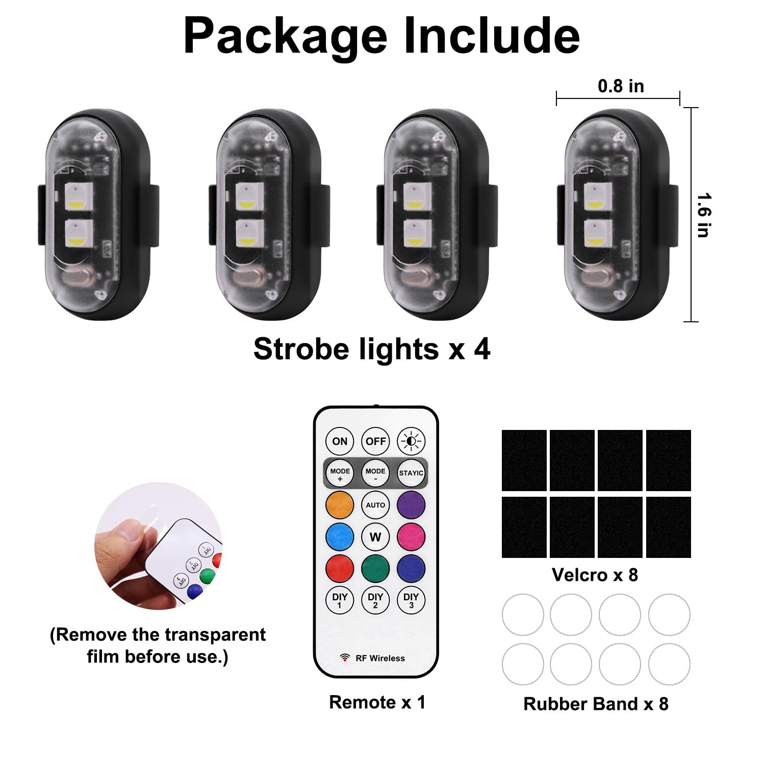 Wireless Warning 8-Color LED Strobe Light Kit