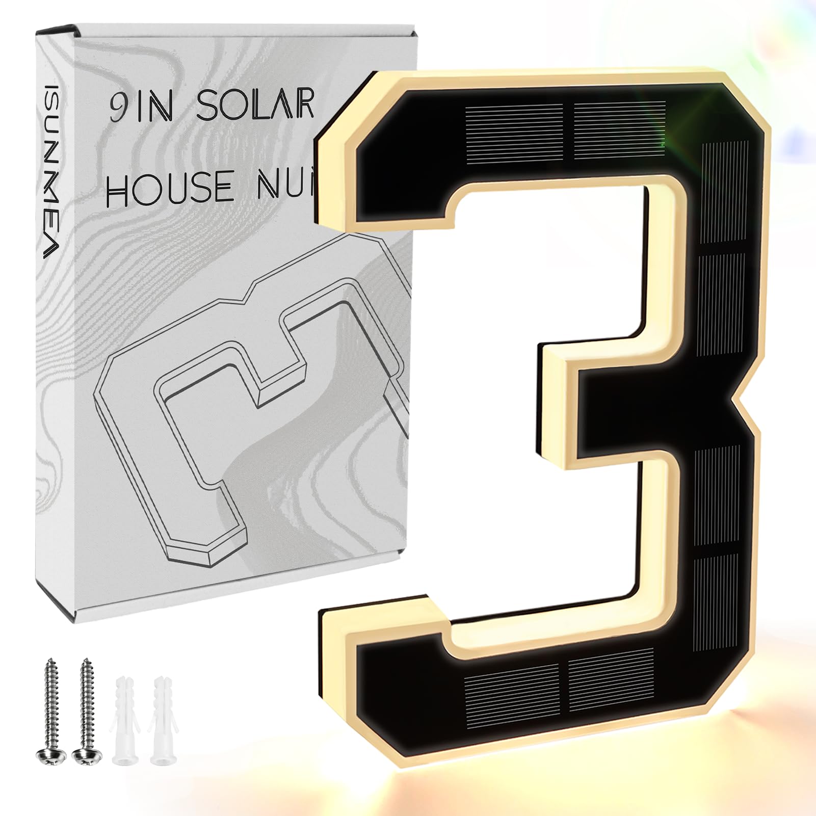 Easy To Install Solar Powered House Numbers(9 Inch)