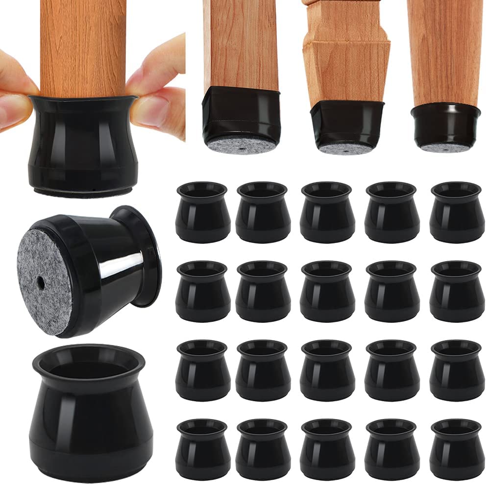 Chair Leg Floor Protectors - Silicone Felt Pads, Scratch-Proof & Noise-Free, Easy Smooth Moving