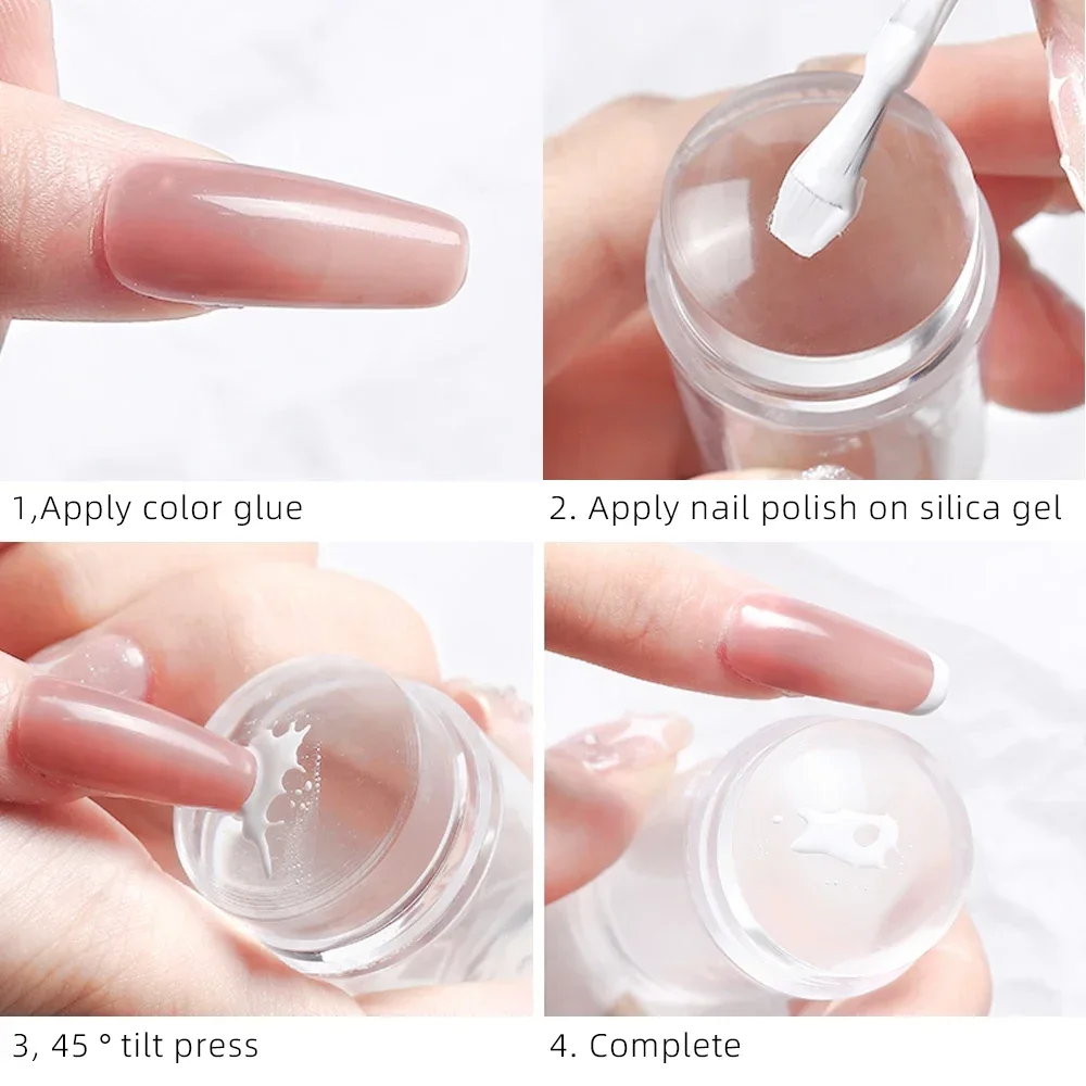 Jelly Clear Nails Stamper Nails Scrapers Silicone Nails Art Stamper Nails Stamping Kits Nails Art Tools Nails Salon Home