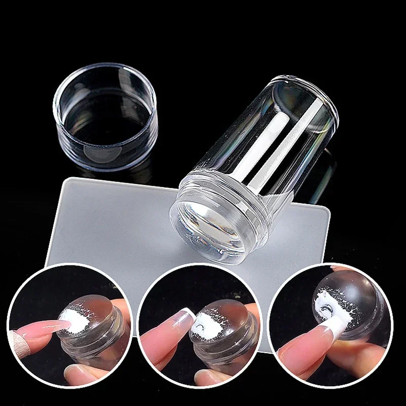 Jelly Clear Nails Stamper Nails Scrapers Silicone Nails Art Stamper Nails Stamping Kits Nails Art Tools Nails Salon Home