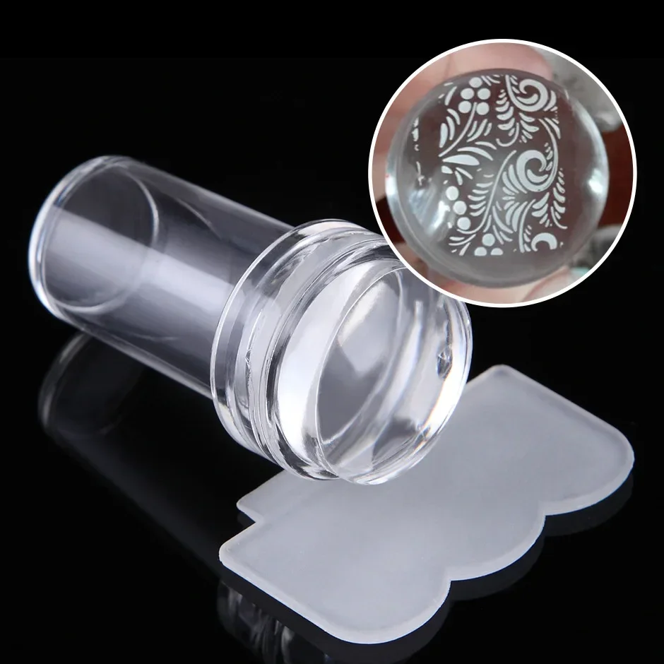 Jelly Clear Nails Stamper Nails Scrapers Silicone Nails Art Stamper Nails Stamping Kits Nails Art Tools Nails Salon Home