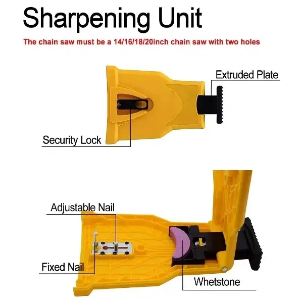 Portable Teeth Chainsaw Sharpener, Proprietary Bar-Mount Chain Saw Fast Sharpening Tool, Fit for 14/16/18/20 Inches Two Holes Chain Saw Bar