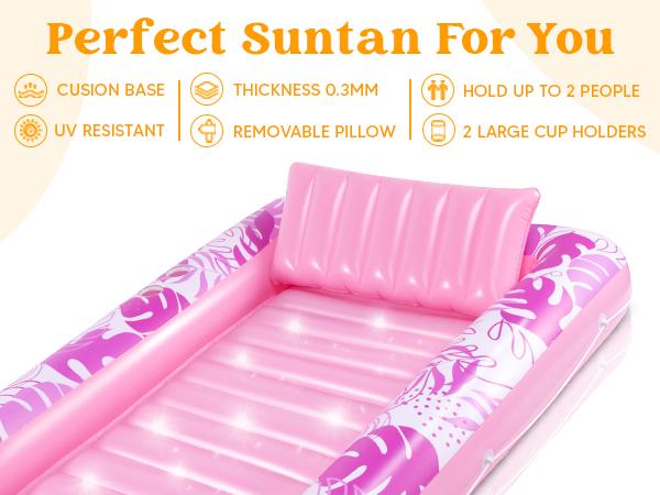 Sloosh-L/XL Inflatable Tanning Pool Lounge Float With Cup Holder, 70"X46"/85″ x 57″ More Large Sun Tan Tub Adult Pool Floats Raft Summervibes Sloosh-L/XL Inflatable Tanning Pool Lounge Float With Cup Holder, 70"X46"/85″ x 57″ More Large Sun Tan Tub Adult Pool Floats Raft Summervibes