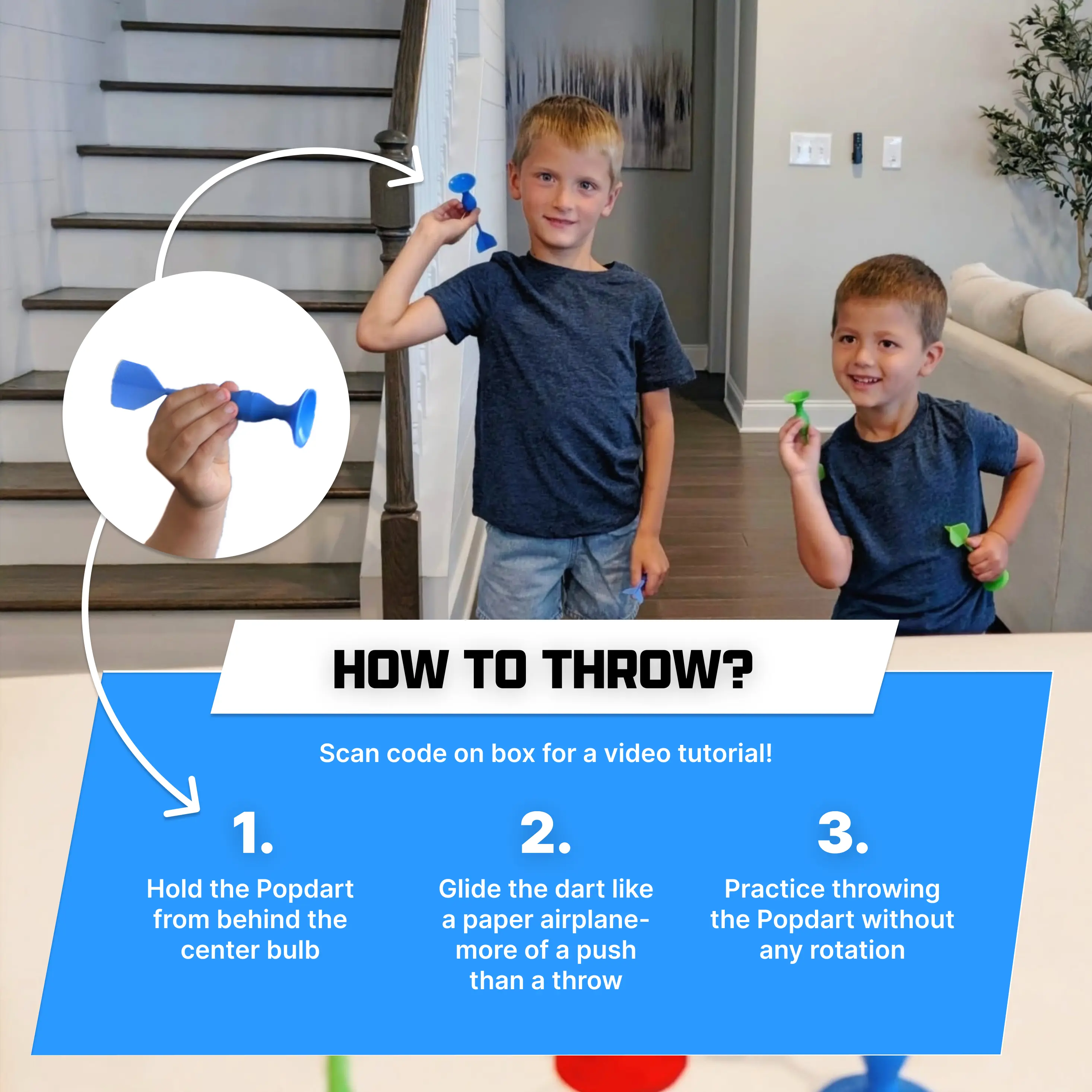 Popdarts Rookie Pack - Crazy Fun Suction Cup Dart Game Safe for All Ages! Play Indoor & Outdoor!
