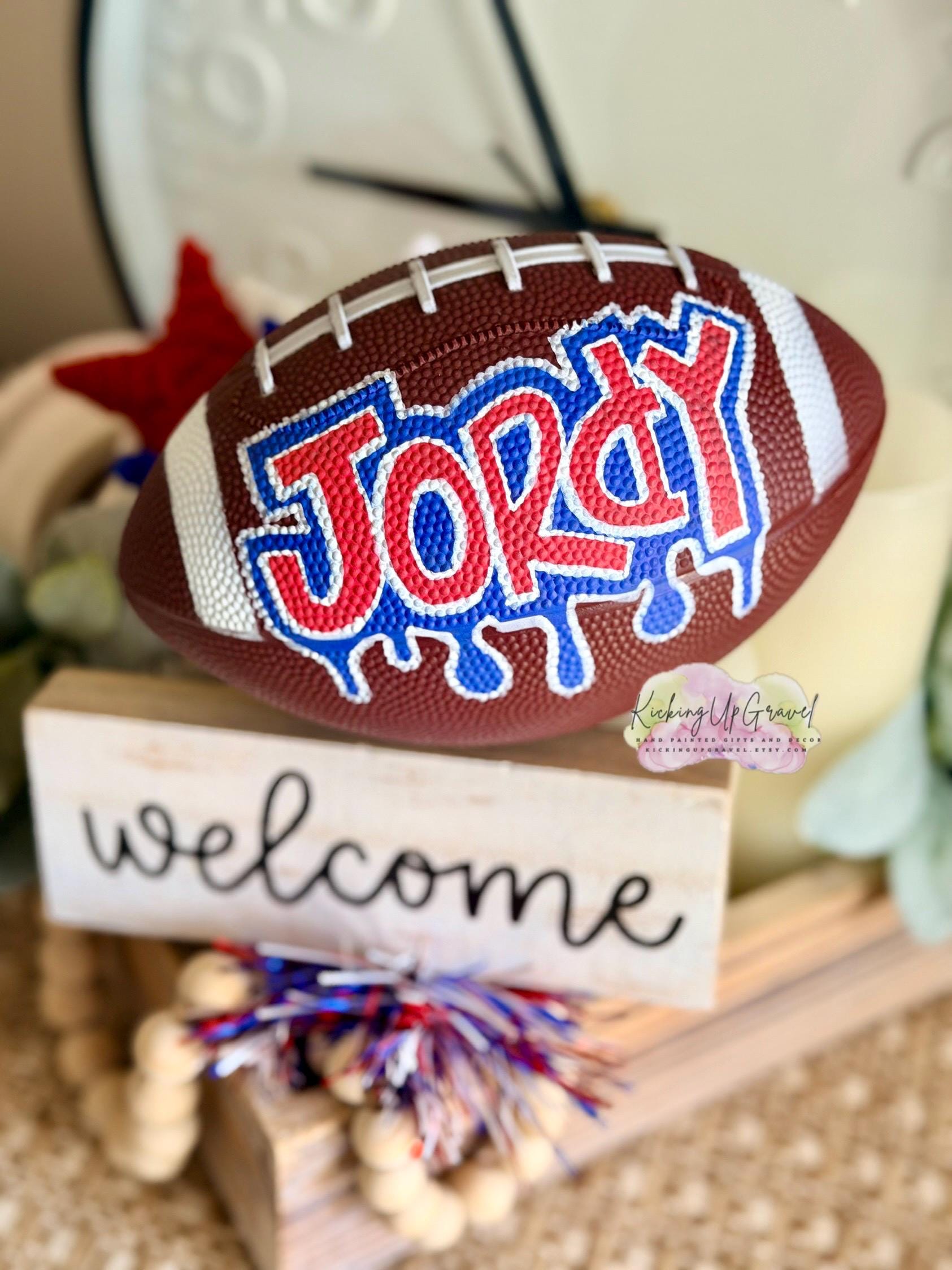 Personalized Mini Football Name Decor – Custom Sports Keepsake for Kids