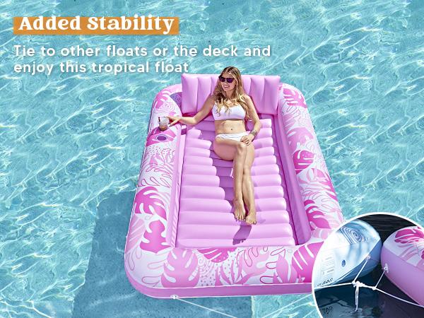 Sloosh-L/XL Inflatable Tanning Pool Lounge Float With Cup Holder, 70"X46"/85″ x 57″ More Large Sun Tan Tub Adult Pool Floats Raft Summervibes Sloosh-L/XL Inflatable Tanning Pool Lounge Float With Cup Holder, 70"X46"/85″ x 57″ More Large Sun Tan Tub Adult Pool Floats Raft Summervibes