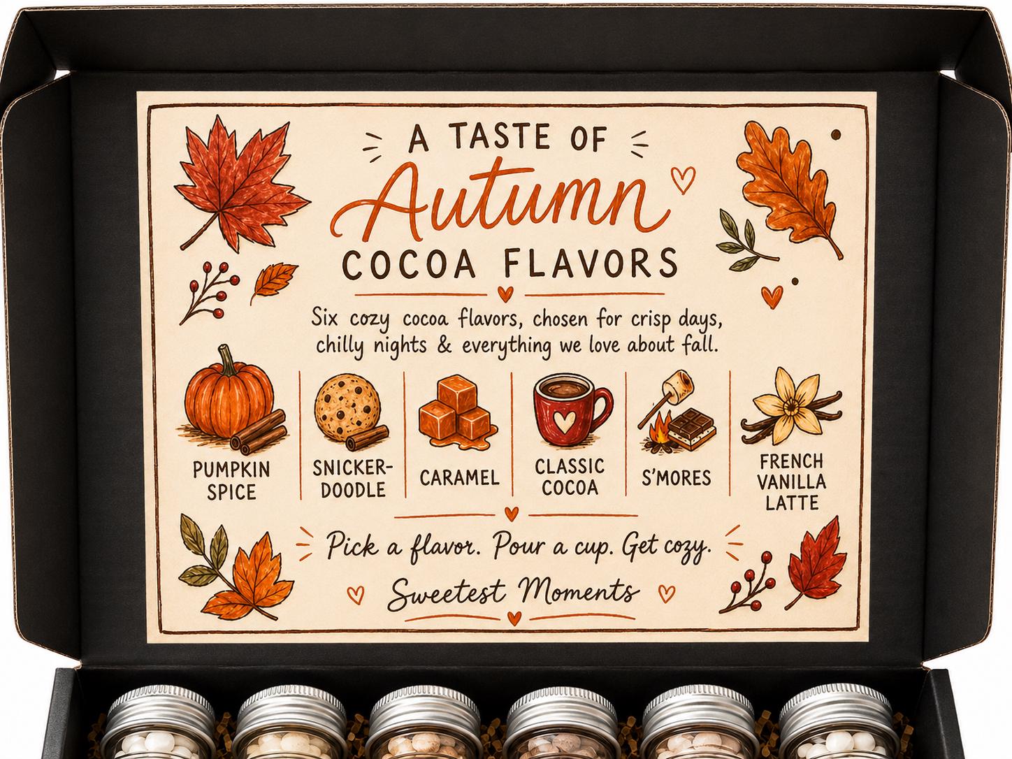 Cozy Autumn Cocoa Gift Set – 6-Flavors Hot Chocolate Gift Box