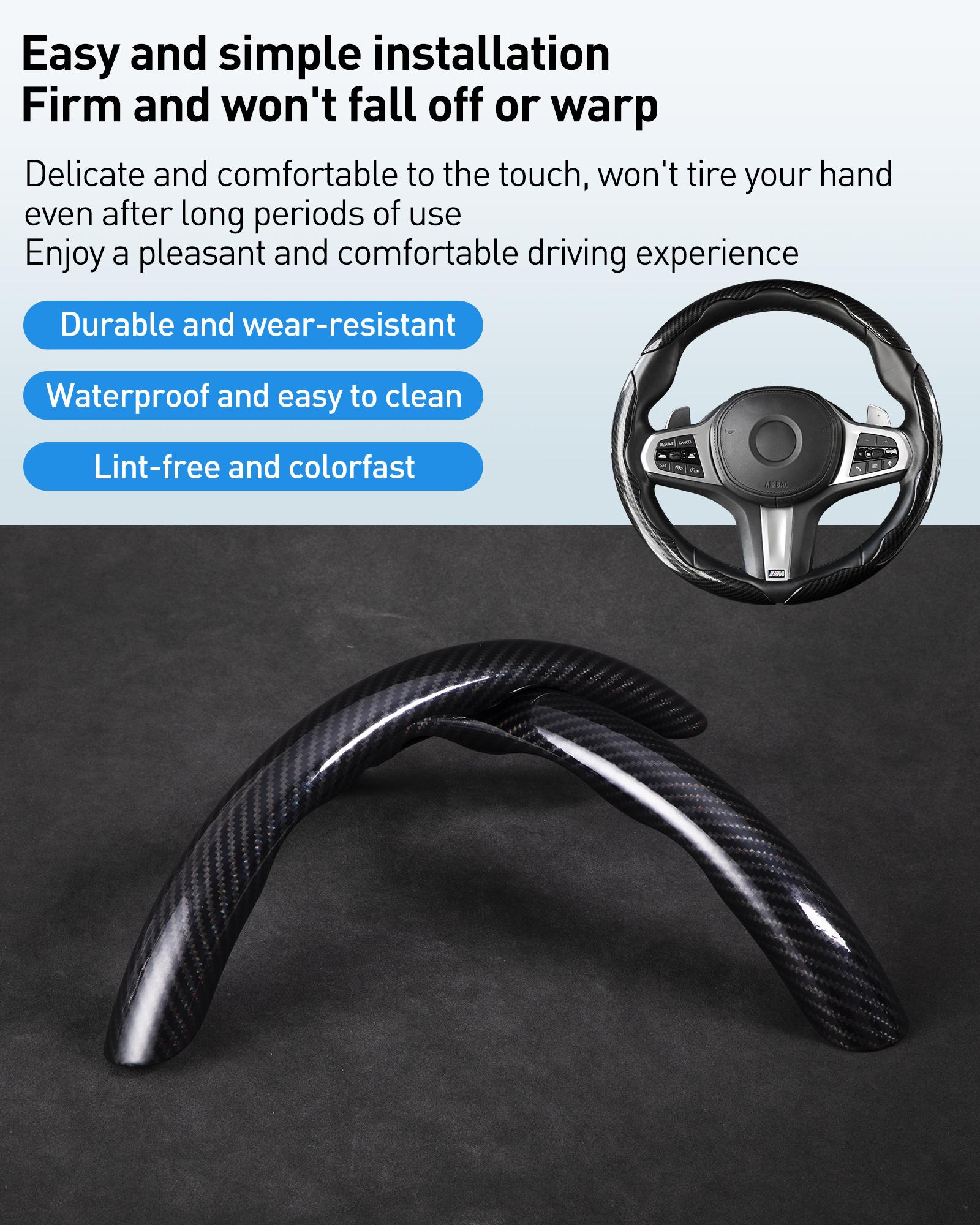 Car Steering Wheel Cover, Non slip Design Steering Wheel Protector, Universal Car Steering Wheel Cover for 15 Inch, Decor Gadgets, Car Accessories, Men Gifts, Car Essentials, Vehicle, for Racing anti slip sport all season use