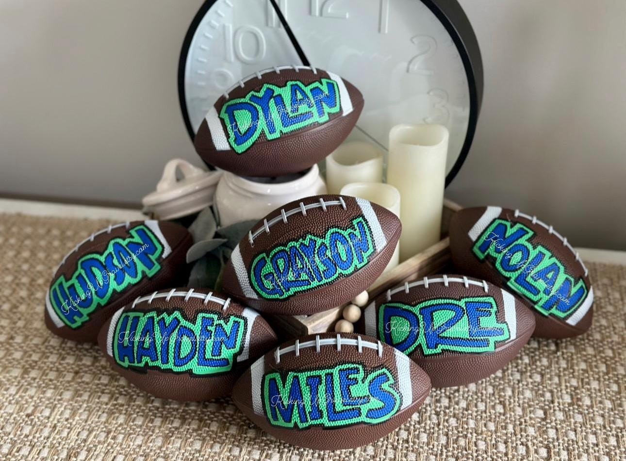 Personalized Mini Football Name Decor – Custom Sports Keepsake for Kids