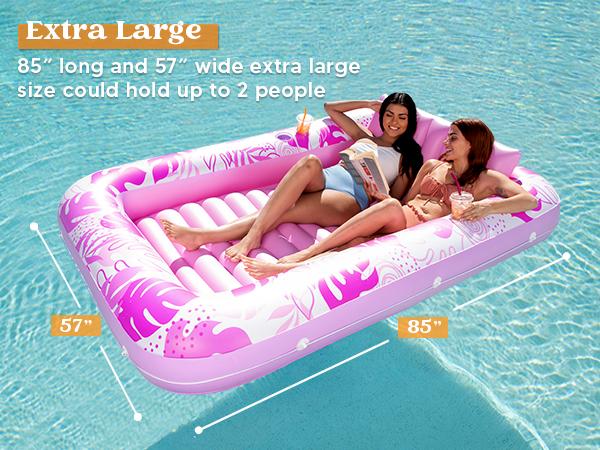 Sloosh-L/XL Inflatable Tanning Pool Lounge Float With Cup Holder, 70"X46"/85″ x 57″ More Large Sun Tan Tub Adult Pool Floats Raft Summervibes Sloosh-L/XL Inflatable Tanning Pool Lounge Float With Cup Holder, 70"X46"/85″ x 57″ More Large Sun Tan Tub Adult Pool Floats Raft Summervibes