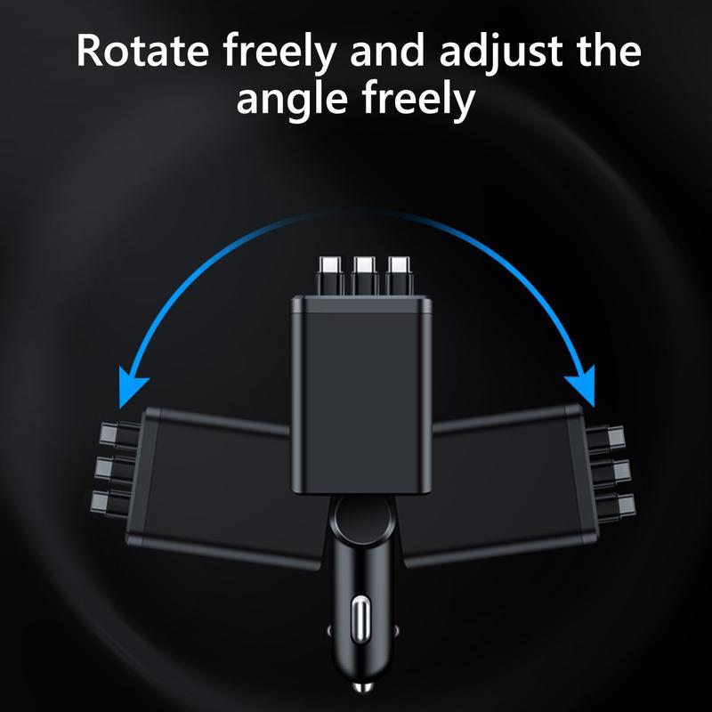 Ultimate Power Station for Phone, Pad & Laptop,Car Charger: Starry LED,Atmosphere Lamp,1-Click Galaxy Projector,Star Projector Tangle-Free Retractable Cables & Super Fast Charge,PD20W,USB-A 65W,All 120W Max,Power Hub,