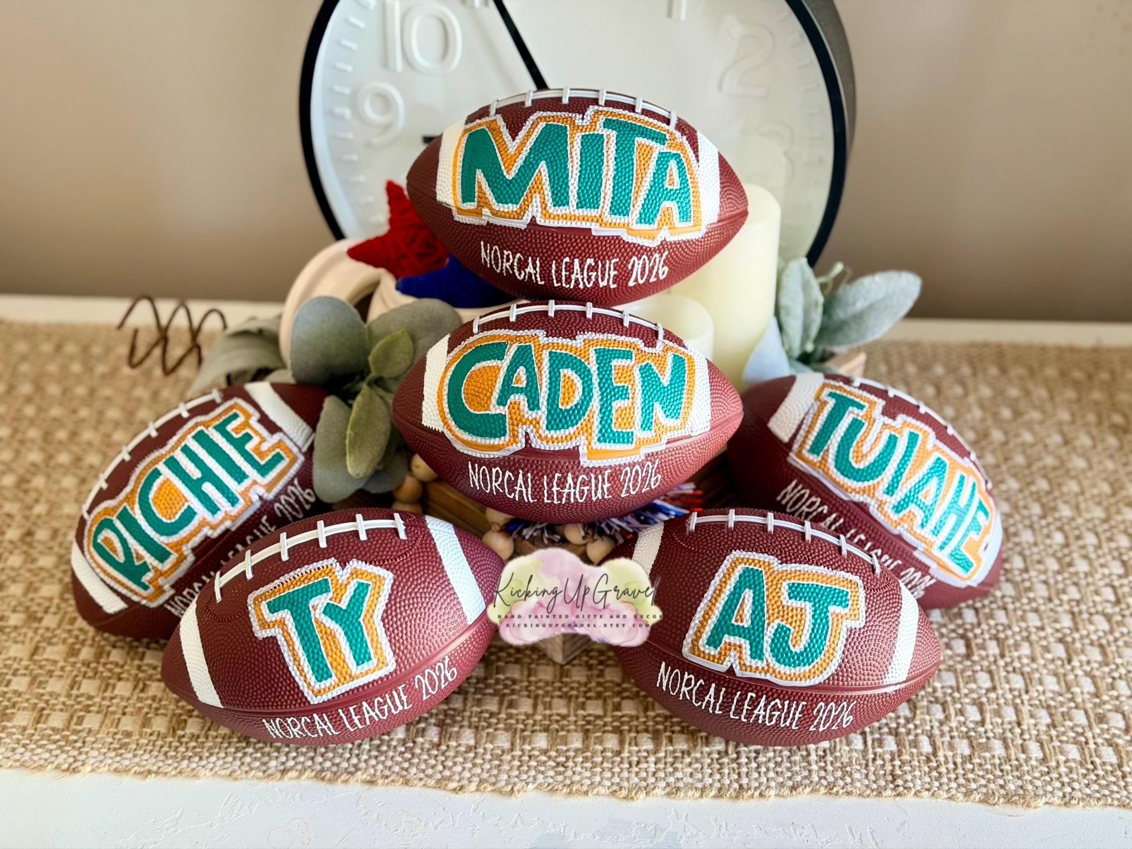 Personalized Mini Football Name Decor – Custom Sports Keepsake for Kids
