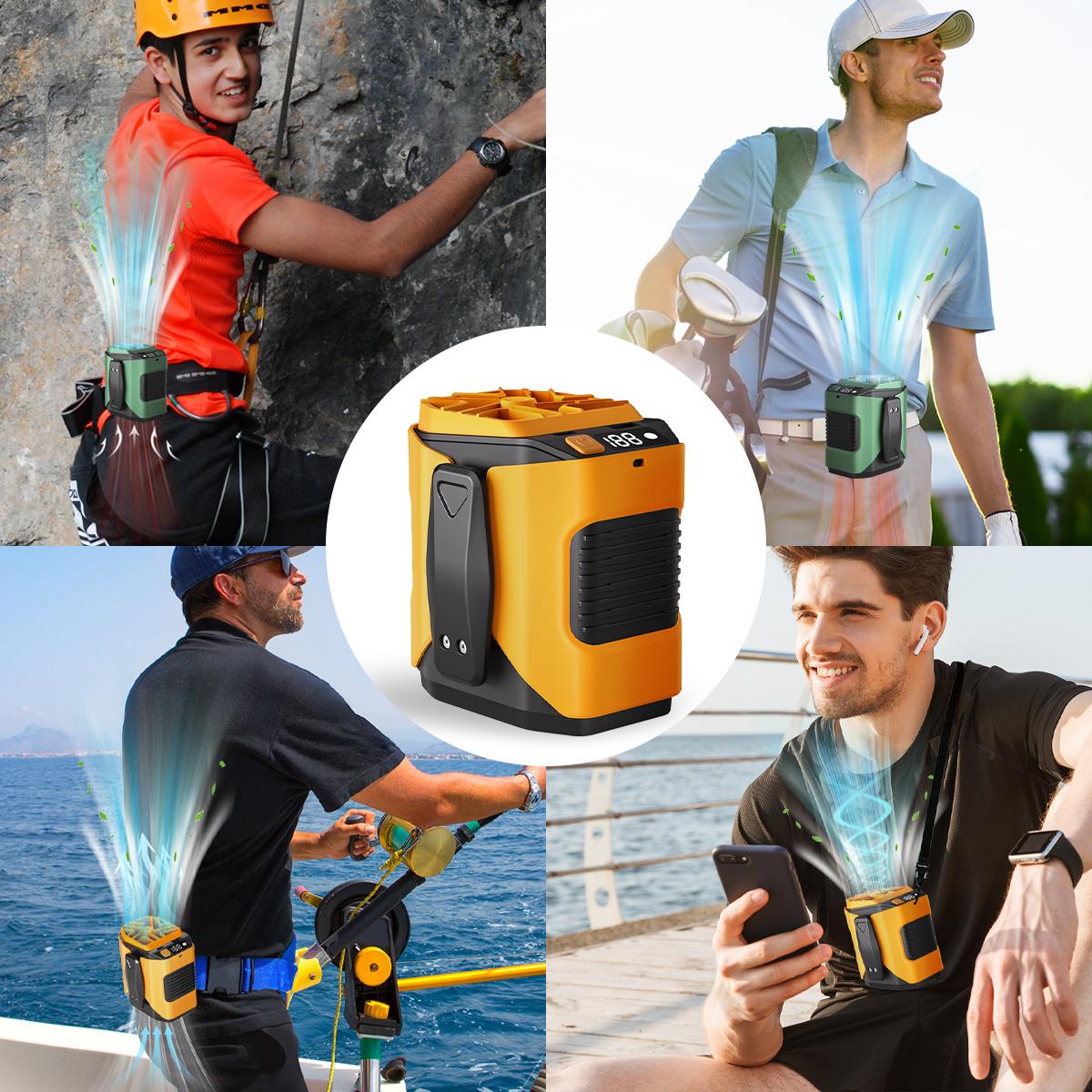 Portable Waist Clip Fan, Cool Clip Fan Under Shirt, Personal Belt Fan Clip On Waist Portable Cooling Fan, with LED Light, USB Rechargeable Portable Waist Fan for Outdoor Play and Work summerwins Portable Waist Clip Fan, Cool Clip Fan Under Shirt, Personal Belt Fan Clip On Waist Portable Cooling Fan, with LED Light, USB Rechargeable Portable Waist Fan for Outdoor Play and Work summerwins