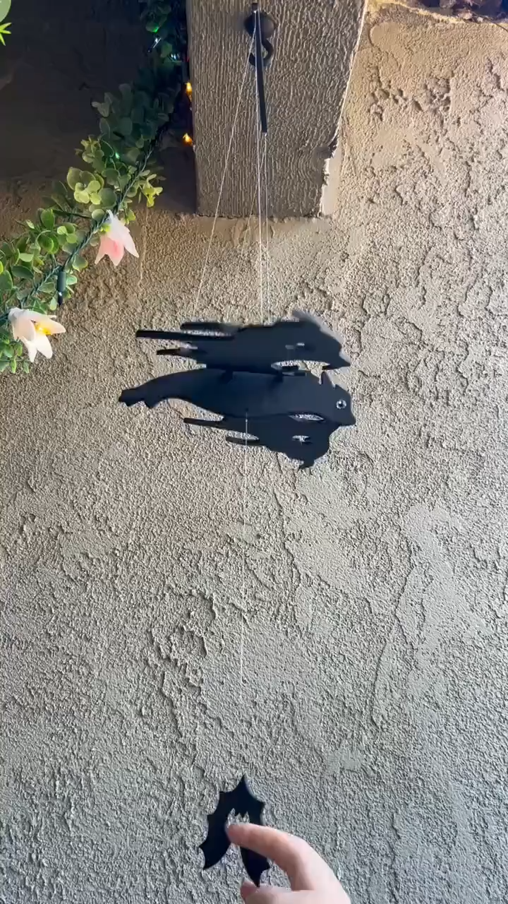Flying Black Bat — Hanging Magical Mobile