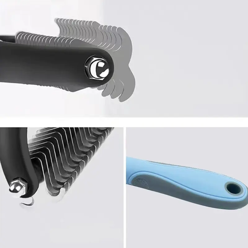 Professional Pet Deshedding Brush Dog Cat Grooming Tool Hair Fur Remover Undercoat Knot Cutter Comb Fur Removal Tool for Puppy Shedding Supplies
