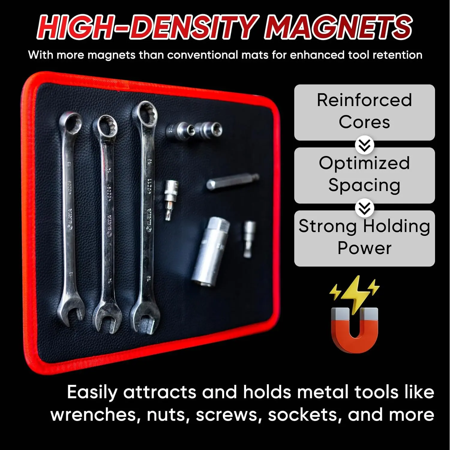 Super Flexible Magnetic Tool Mat & Holder - Non-Slip Scratchproof Tray | Garage Auto Repair Mechanic Tool Organizer