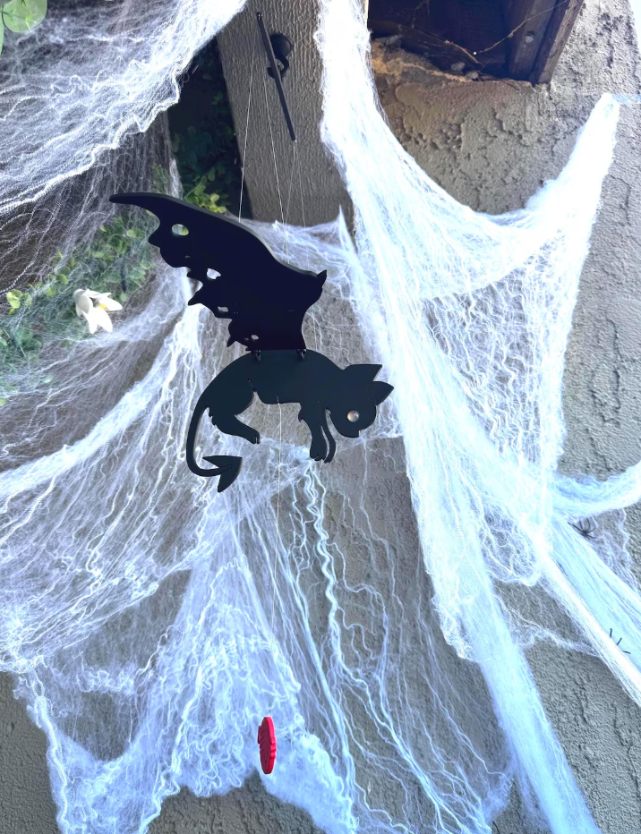 Flying Black Cat – Floating Hanging Mobile