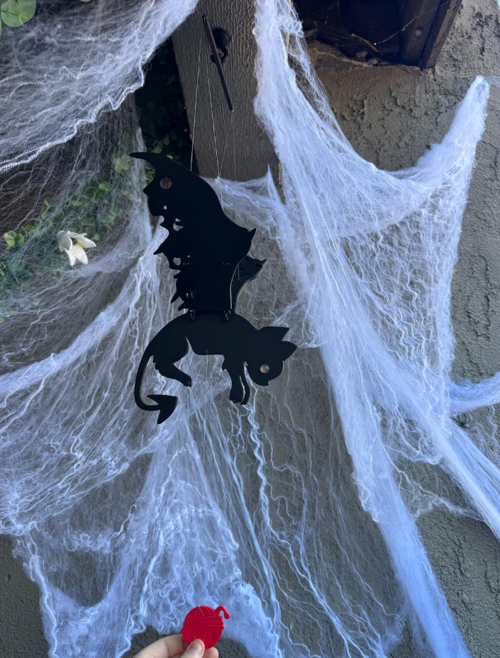 Flying Black Cat – Floating Hanging Mobile