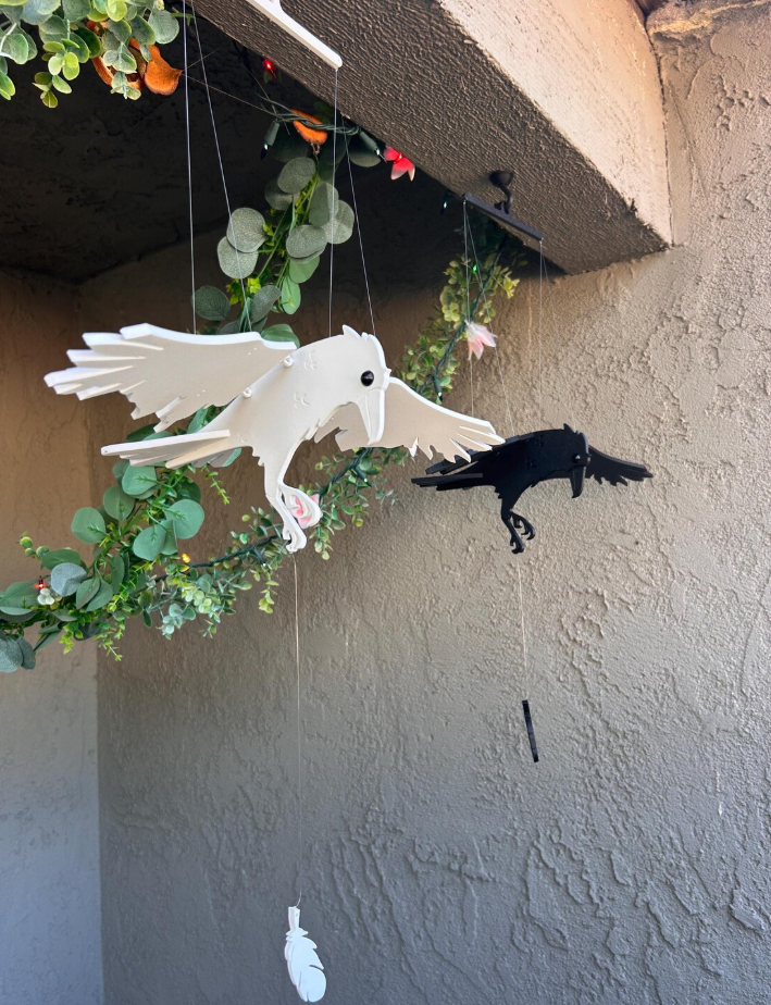 Raven Duo – Black & White Flying Ravens Set
