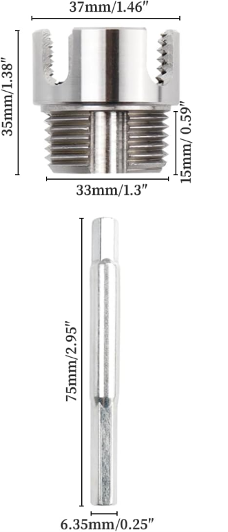 PVC Pipe Threader Set 1/2, 3/4 and 1 Inch | Integrated internal and external pipe threading tool, drill compatible, for plumbing repair PVC pipes and DIY projects