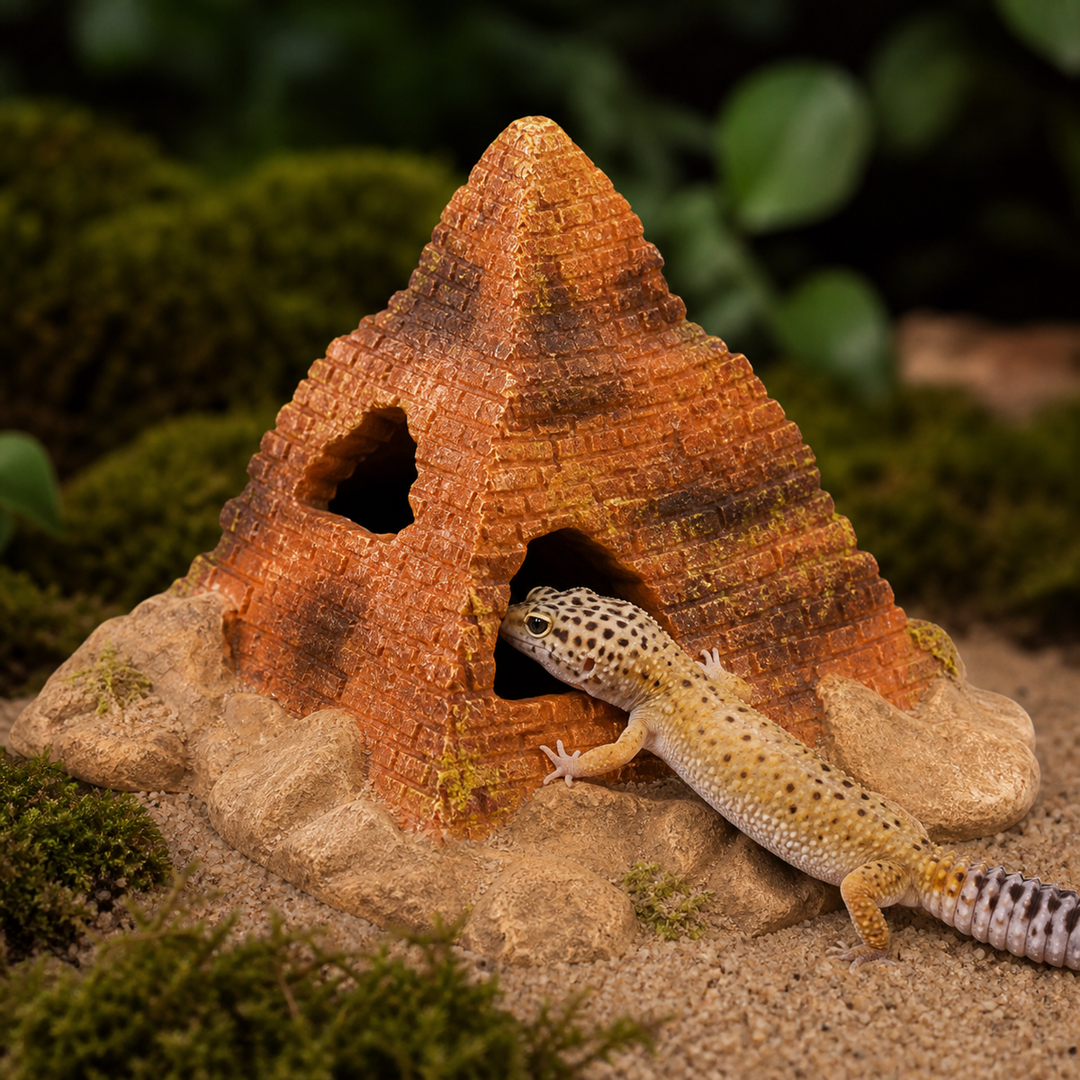 Pyramid stone reptile hide cave